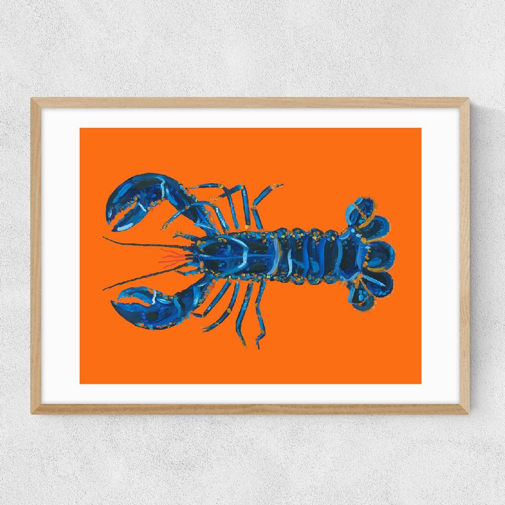 East End Prints Lobster On Orange