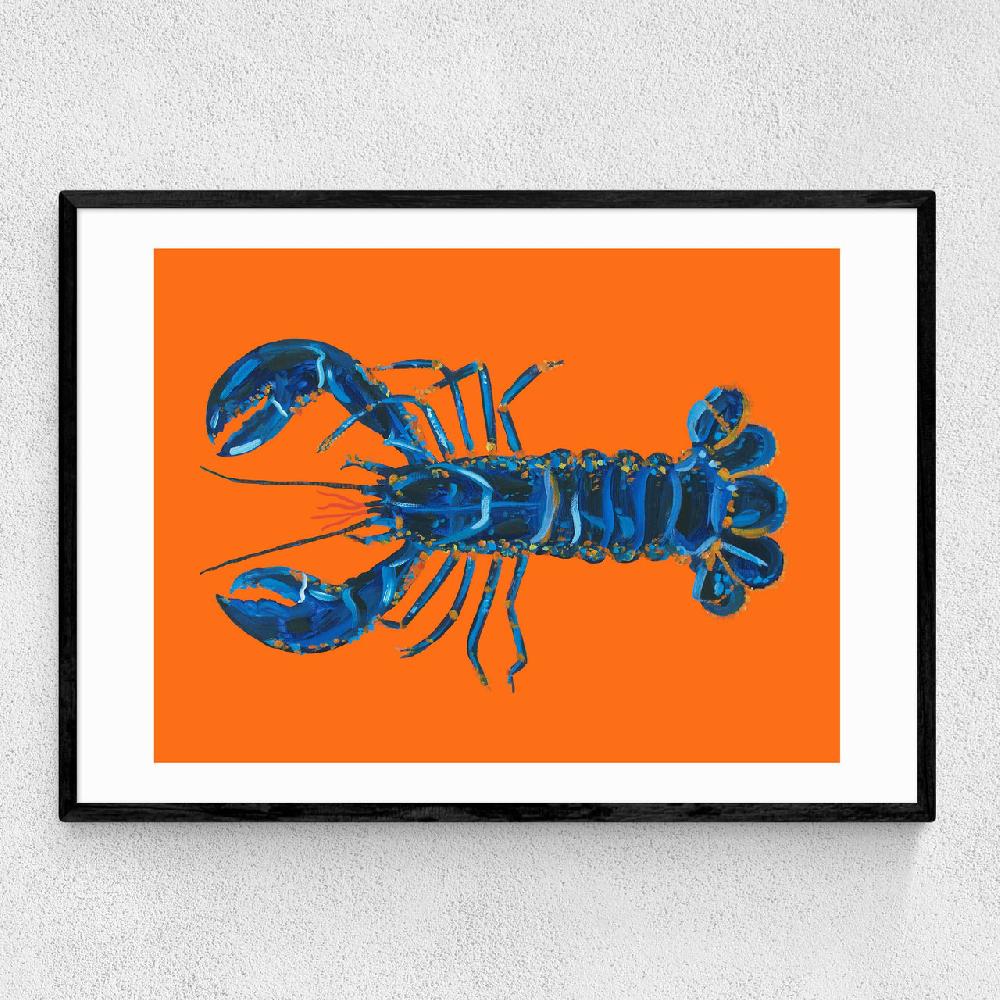 east end prints Lobster on Orange