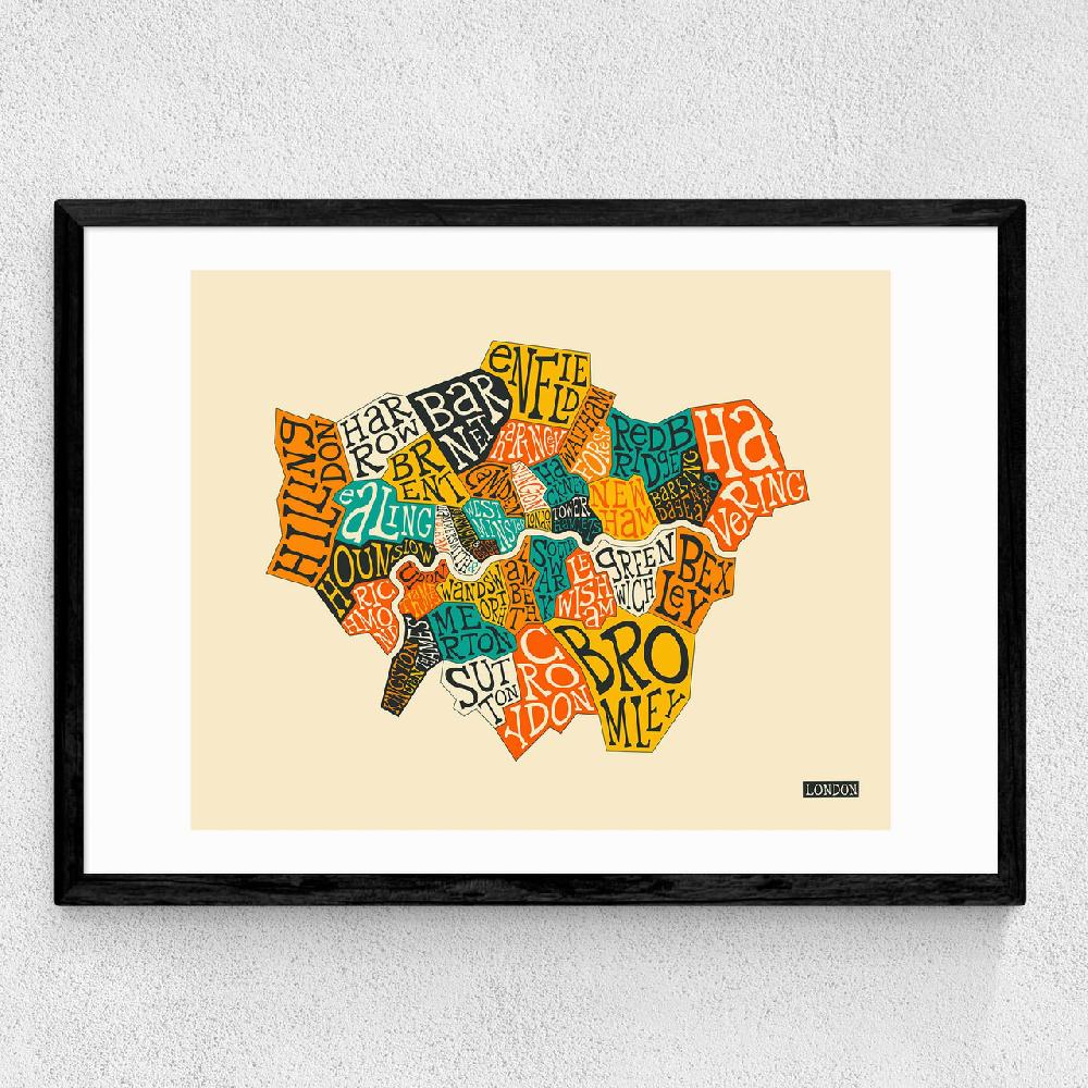 East End Prints London Boroughs By Jazzberry Blue