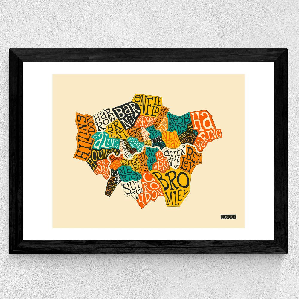East End Prints London Boroughs By Jazzberry Blue