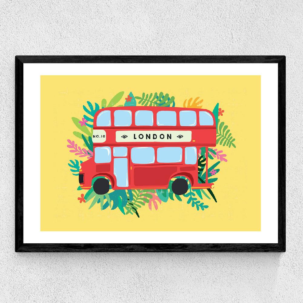East End Prints London Bus By Scribbler