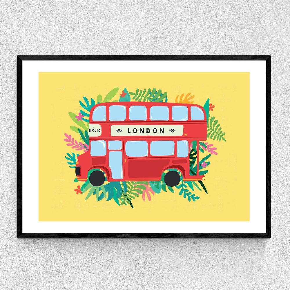 east end prints London Bus by Scribbler