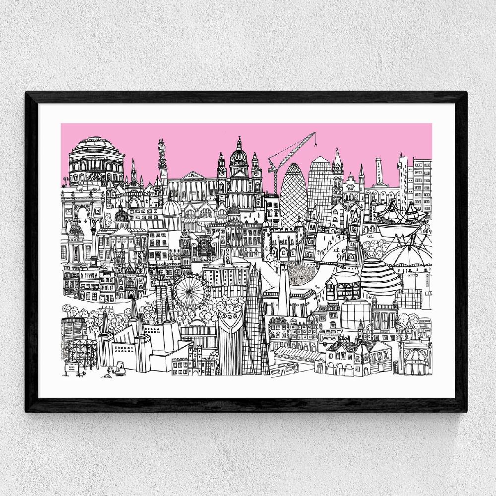 East End Prints London Jungle Art Print (Pink)