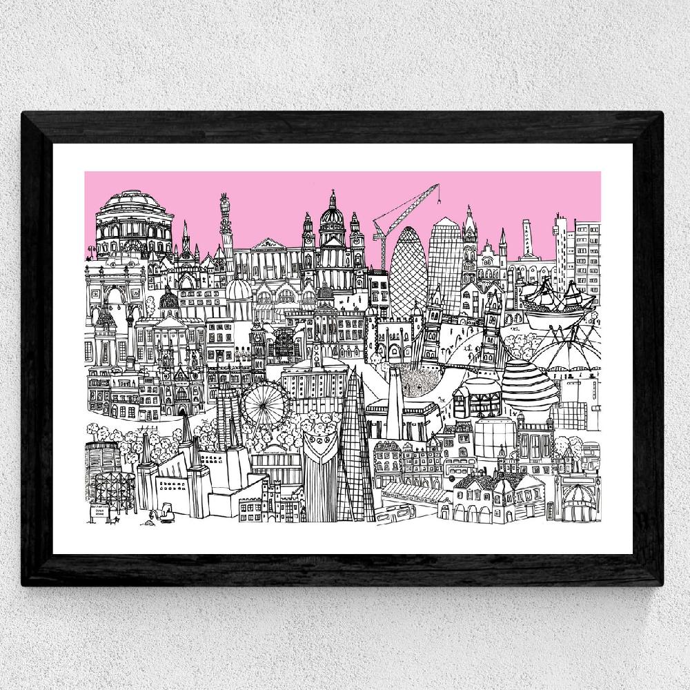 East End Prints London Jungle Art Print (Pink)
