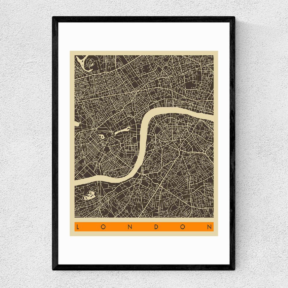 east end prints London Map b/w by Jazzberry Blue