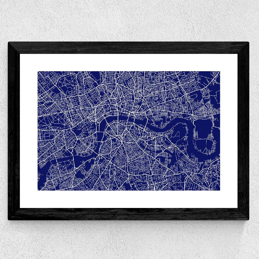 East End Prints London Map Navy