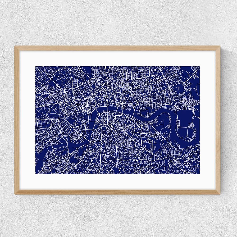 East End Prints London Map Navy