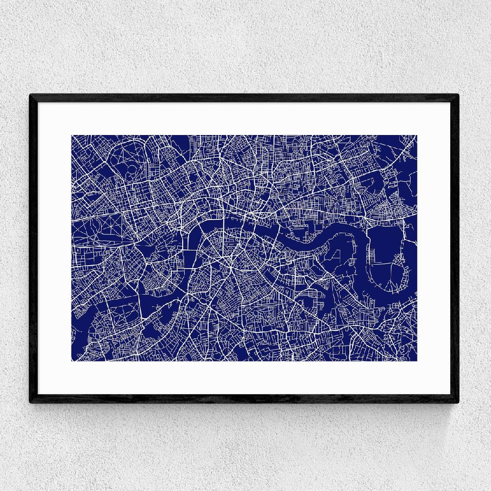 east end prints London Map Navy