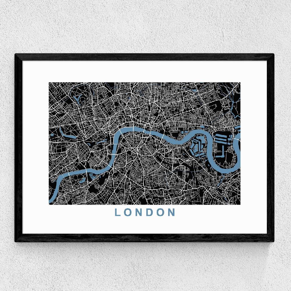 East End Prints London Map Negative