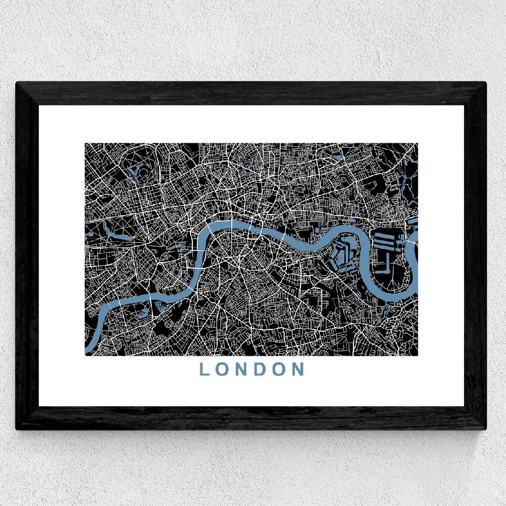 East End Prints London Map Negative