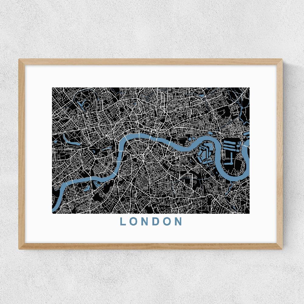 East End Prints London Map Negative