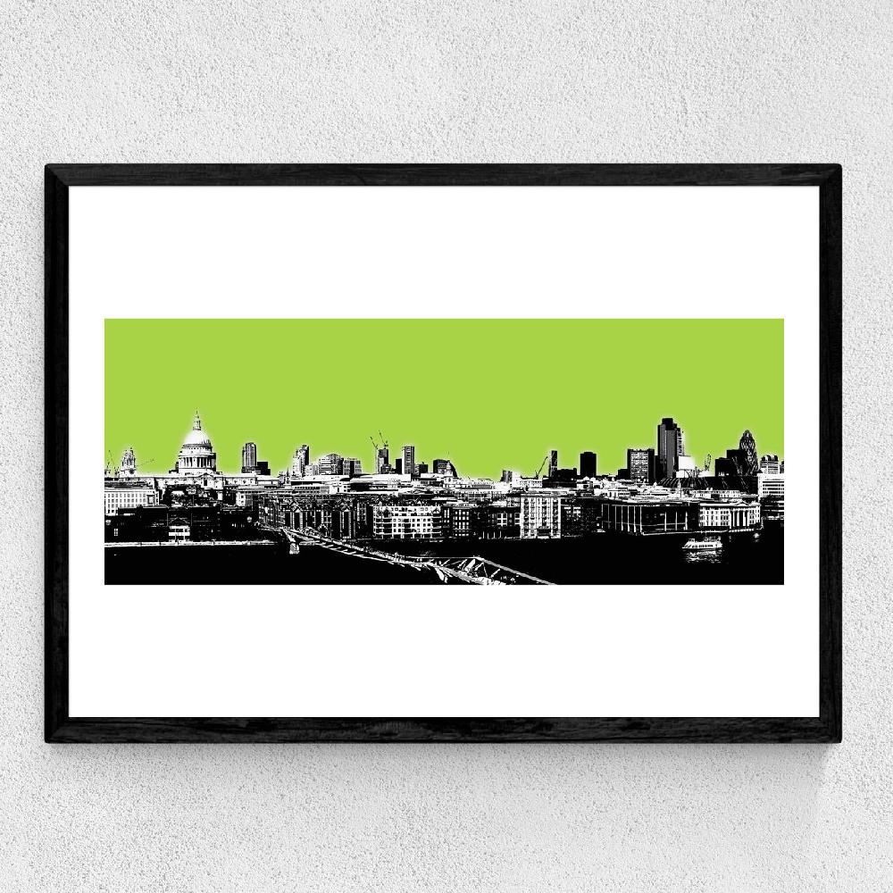 East End Prints London Skyline (green)