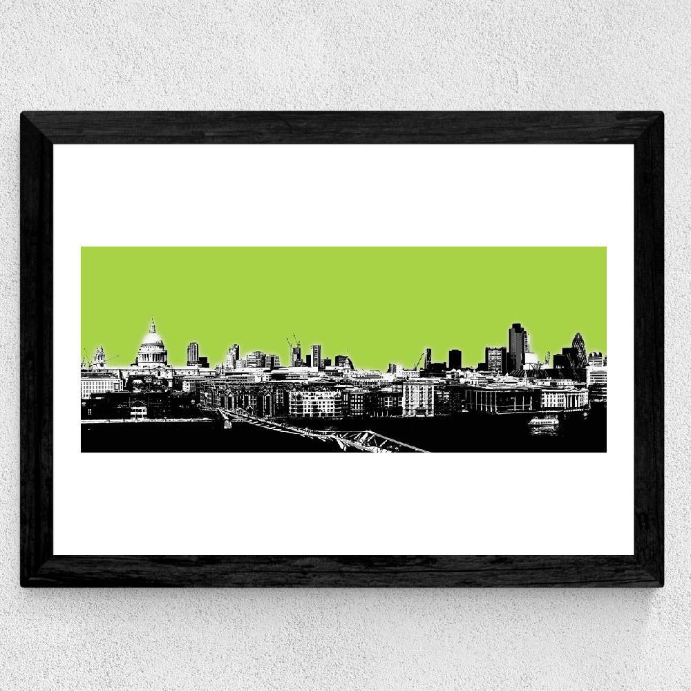 East End Prints London Skyline (green)