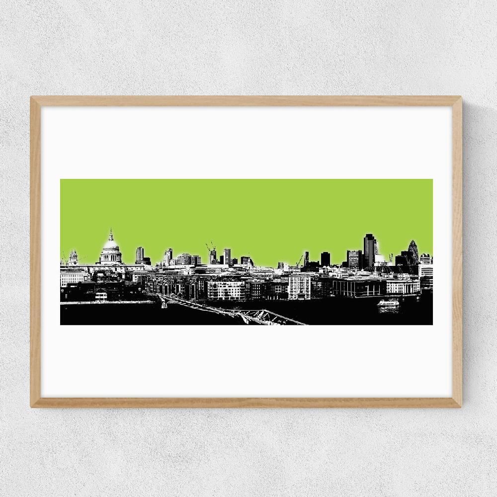 East End Prints London Skyline (green)