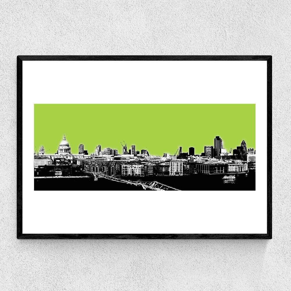 east end prints London Skyline (green)