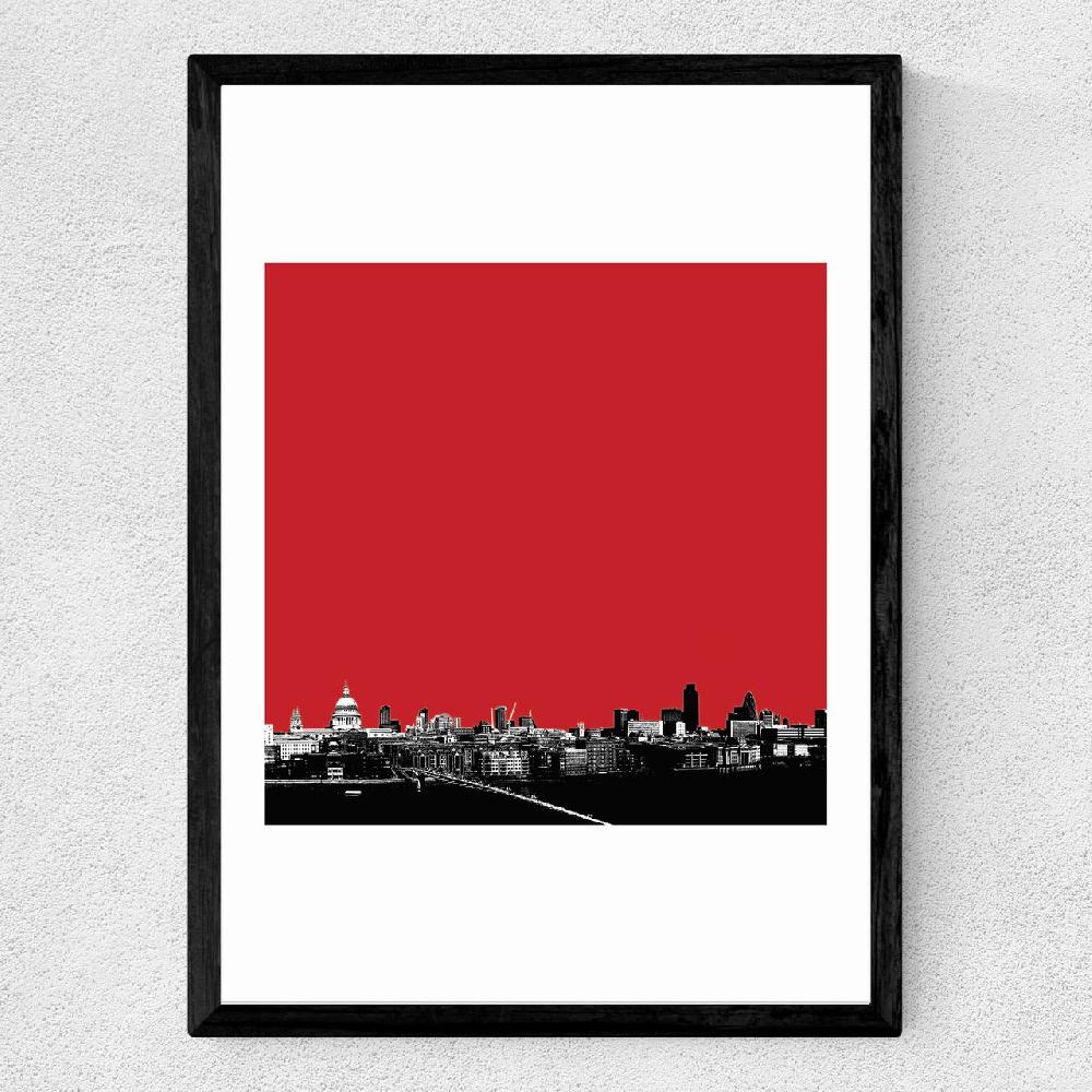 East End Prints London Skyline (Red)