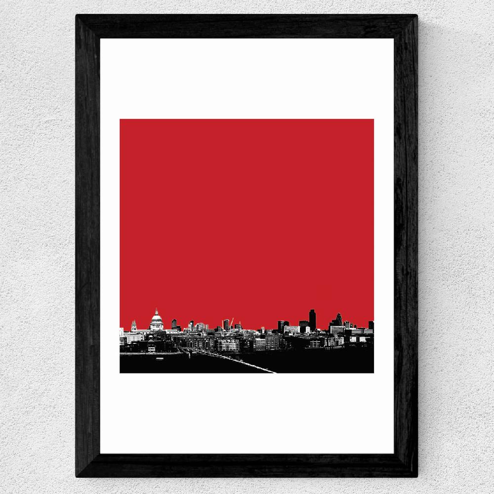 East End Prints London Skyline (Red)