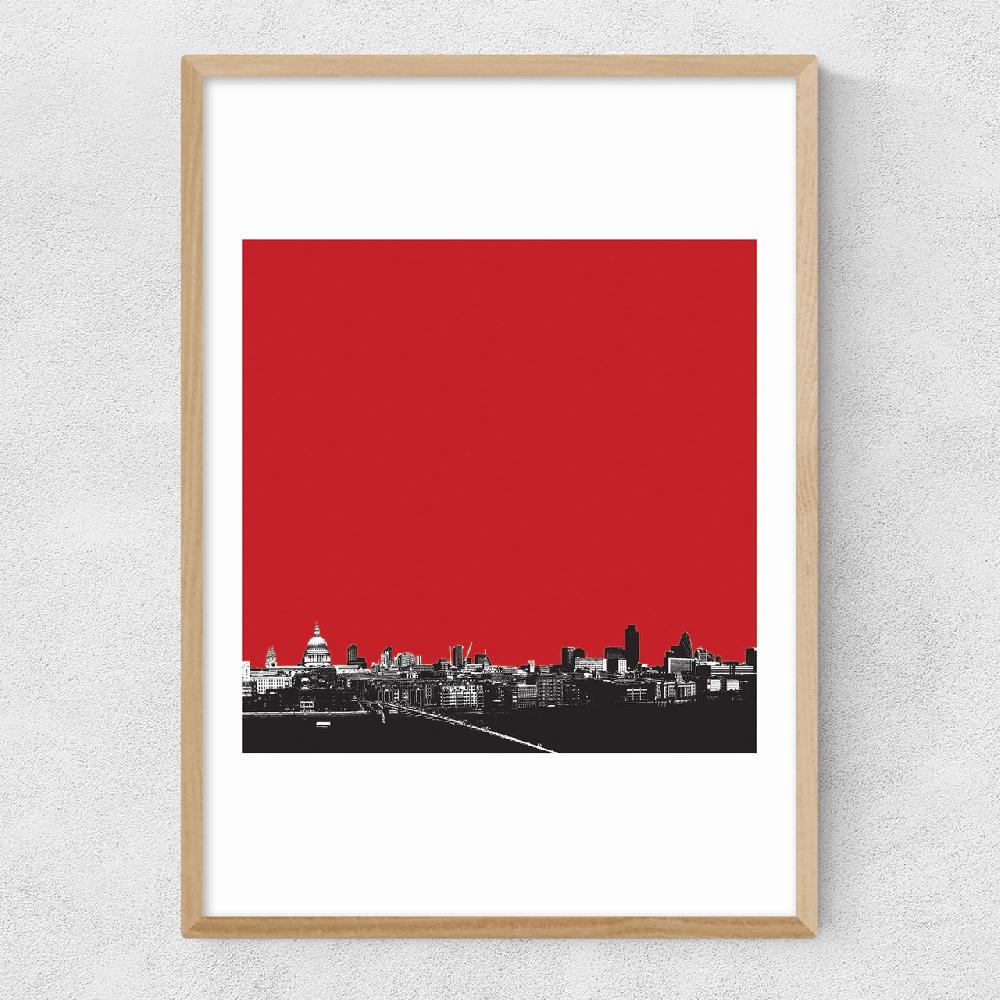 East End Prints London Skyline (Red)