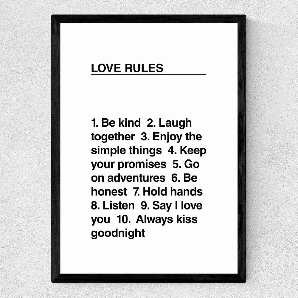 East End Prints Love Rules
