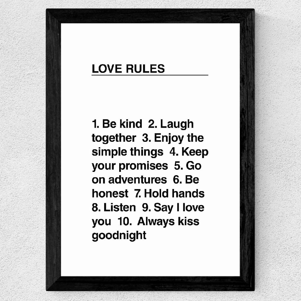 East End Prints Love Rules