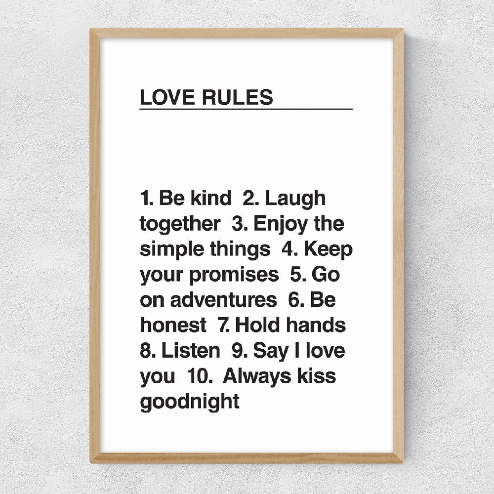 East End Prints Love Rules