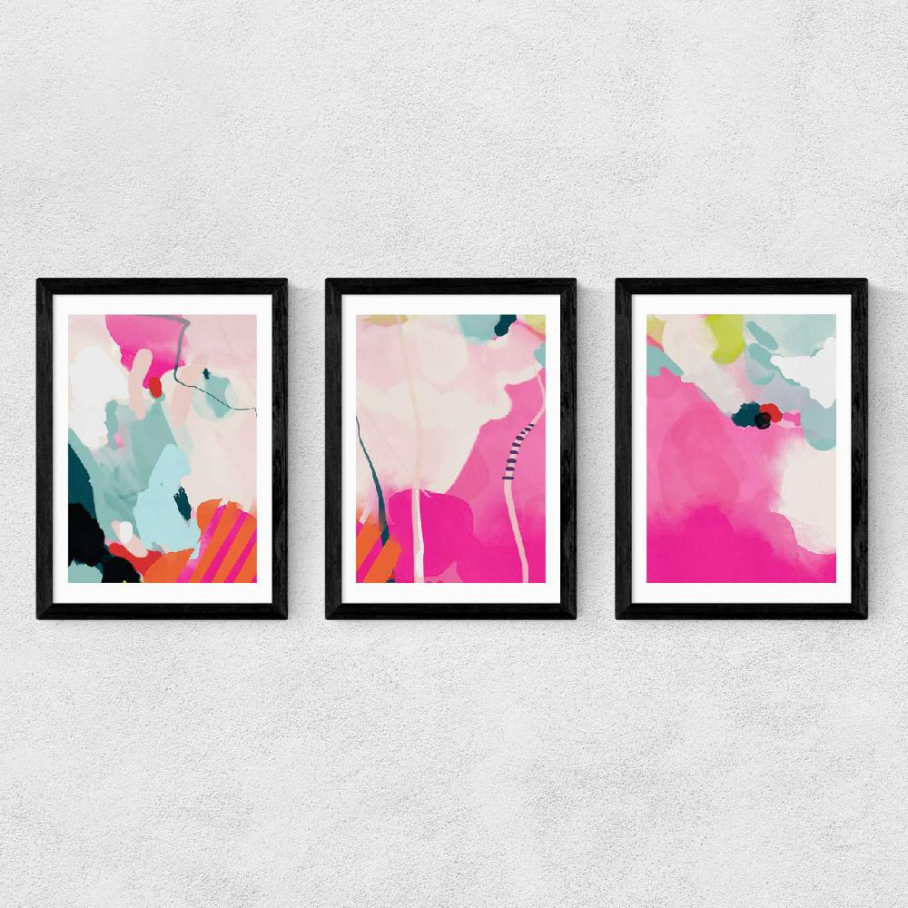 East End Prints Lune Pink Sky Triptych