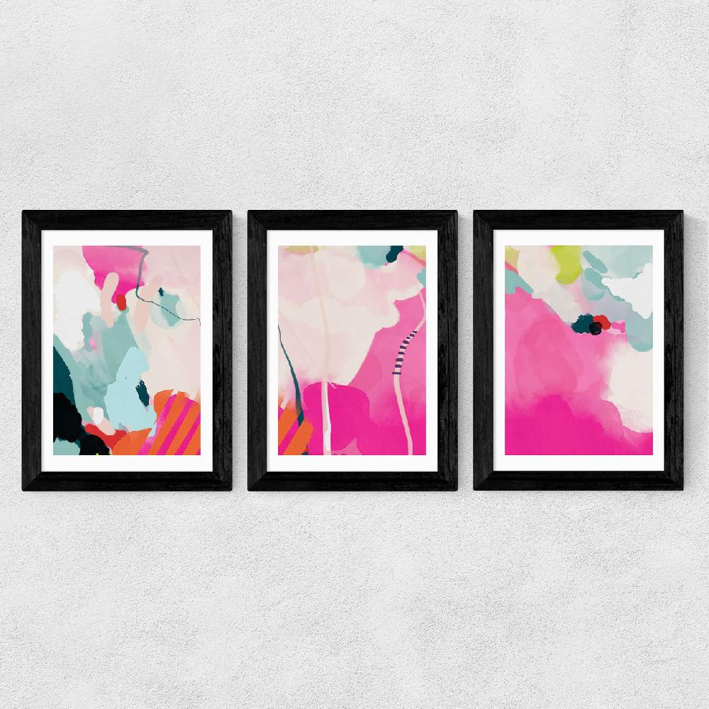 East End Prints Lune Pink Sky Triptych