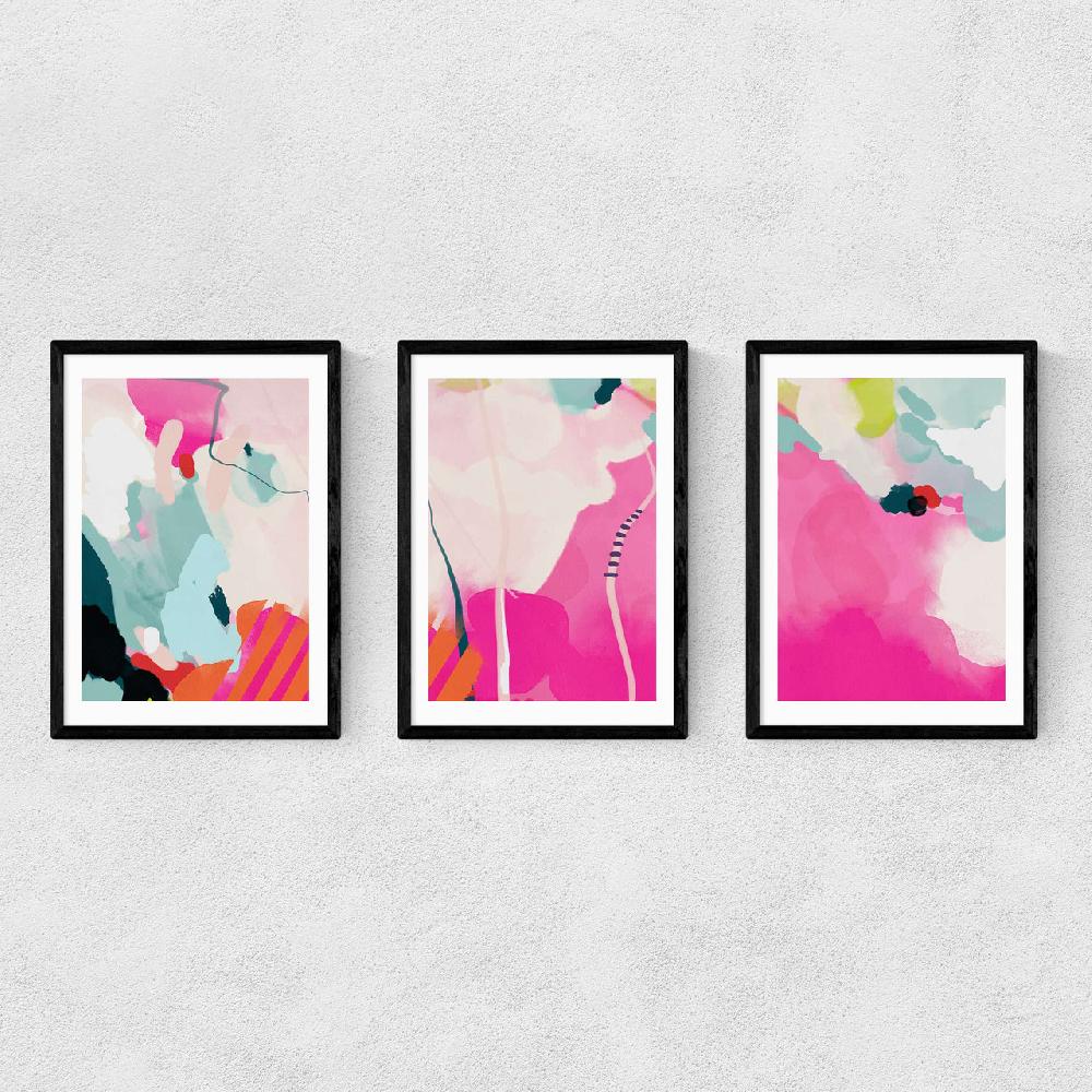 east end prints Lune Pink Sky Triptych