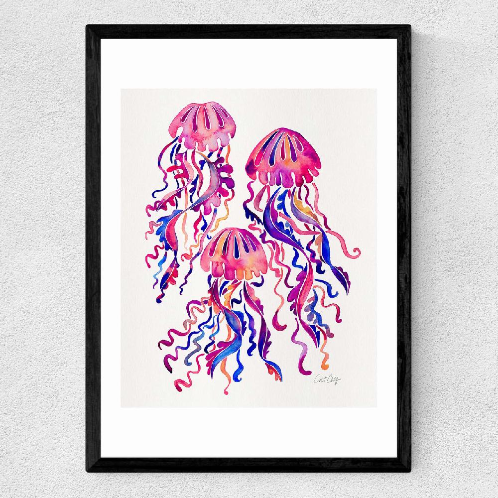 East End Prints Magenta Jellyfish