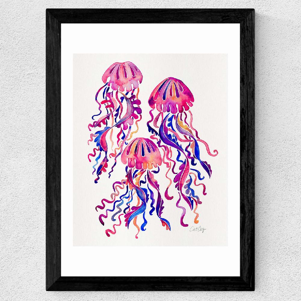 East End Prints Magenta Jellyfish
