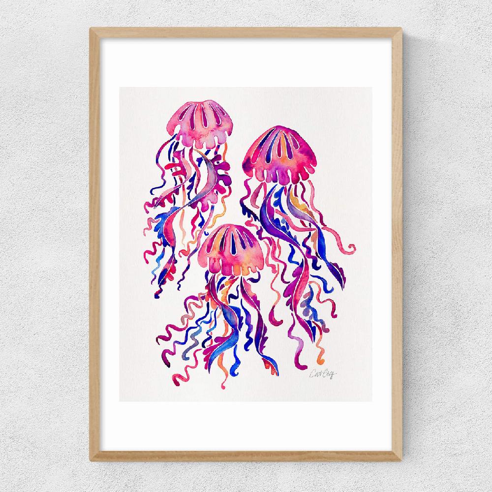 East End Prints Magenta Jellyfish