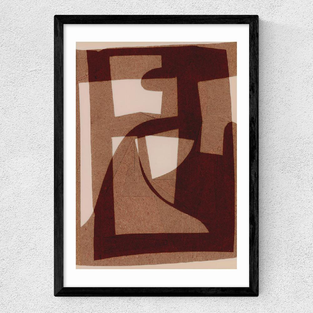 East End Prints Marron Abstract