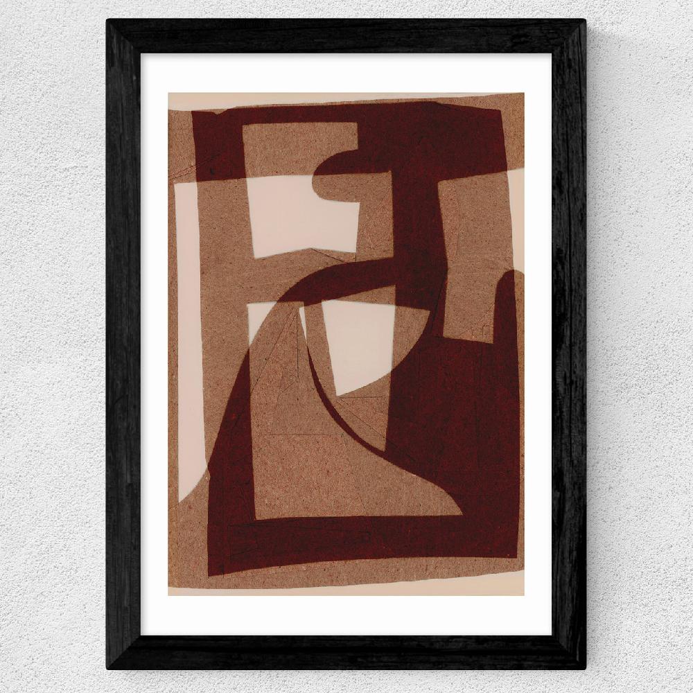 East End Prints Marron Abstract