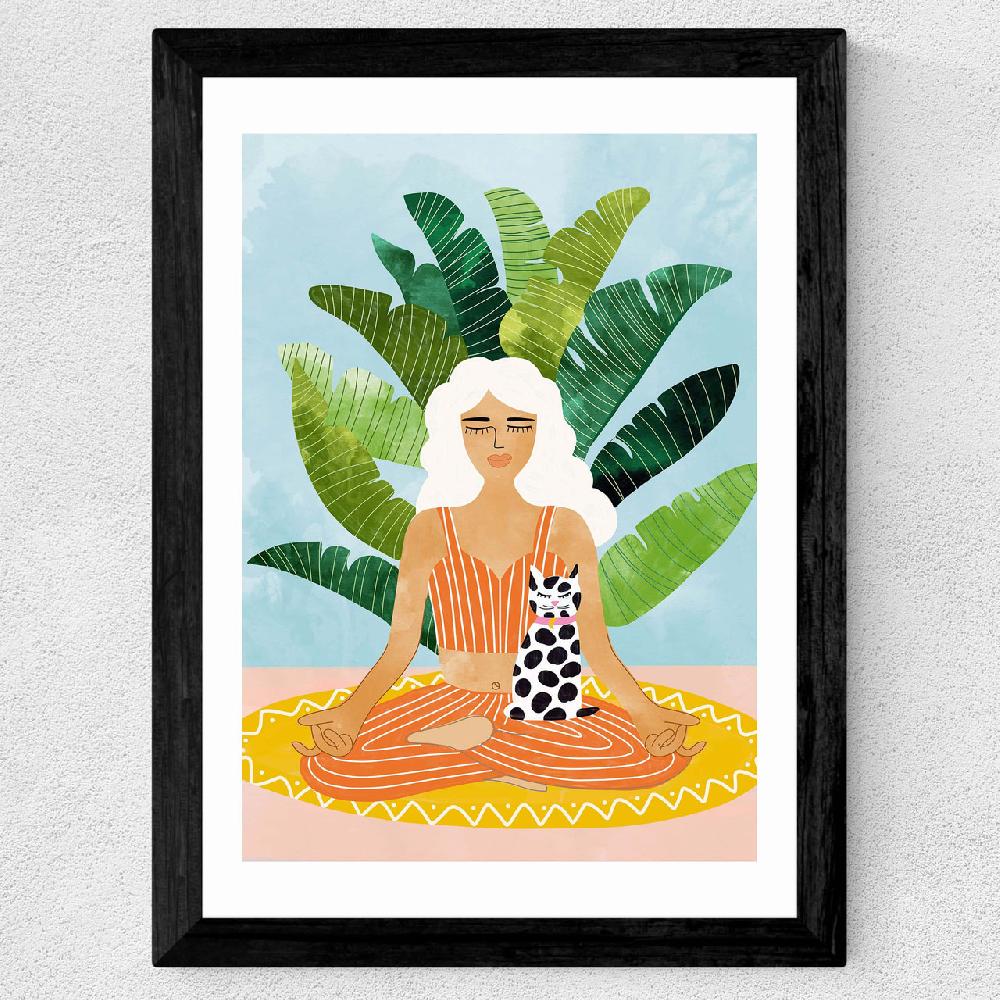 East End Prints Meditation With Cat