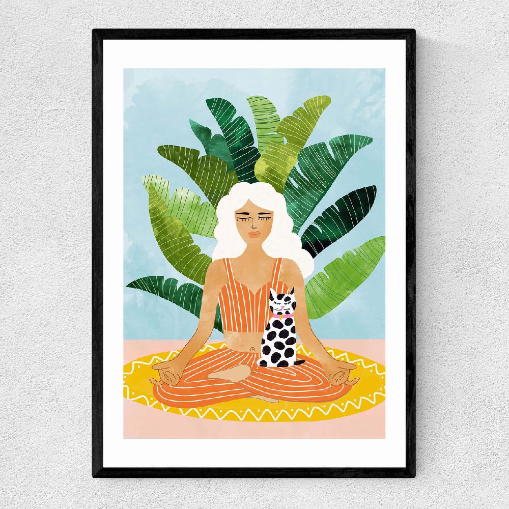 east end prints Meditation with Cat