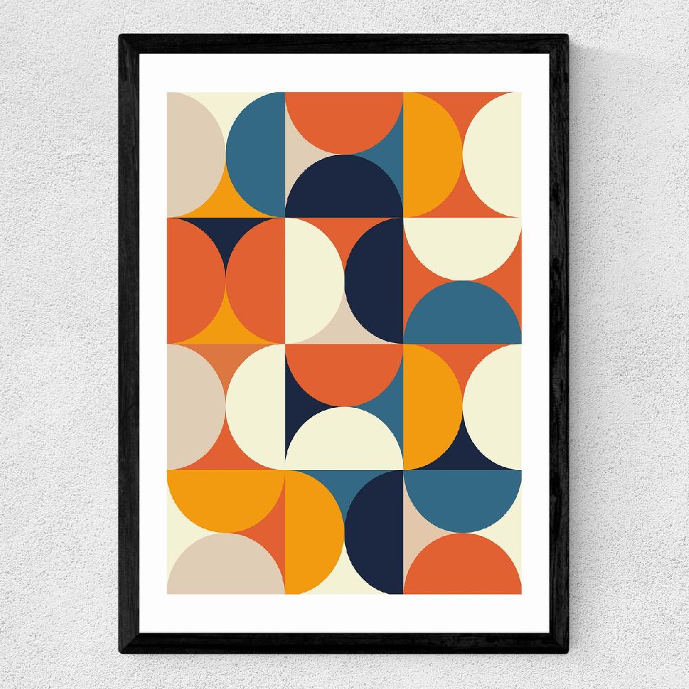 East End Prints Mid Century Half Circles Autumn