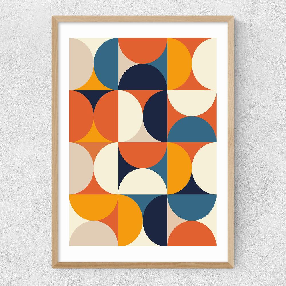 East End Prints Mid Century Half Circles Autumn