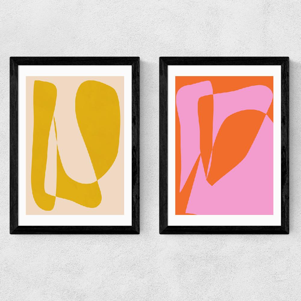 East End Prints Minimalist Yellow And Pink
