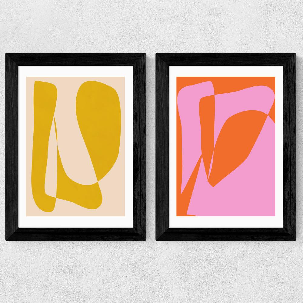 East End Prints Minimalist Yellow And Pink