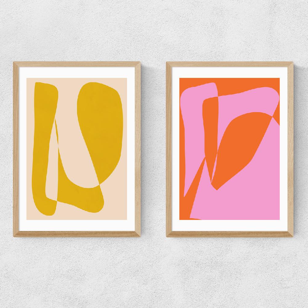 East End Prints Minimalist Yellow And Pink