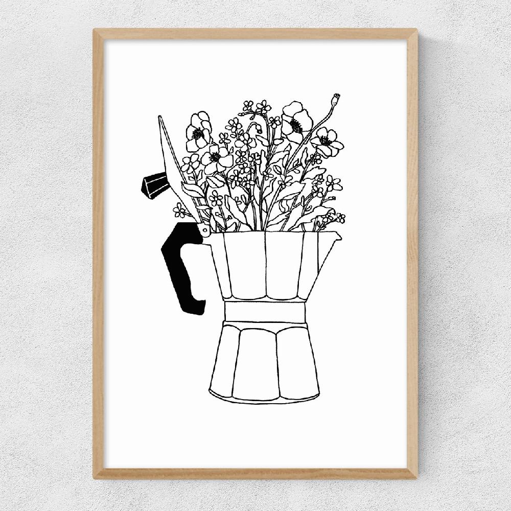East End Prints Moka Flowers Print