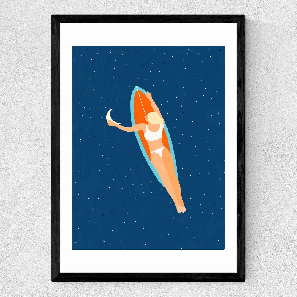 East End Prints Moon Surfing