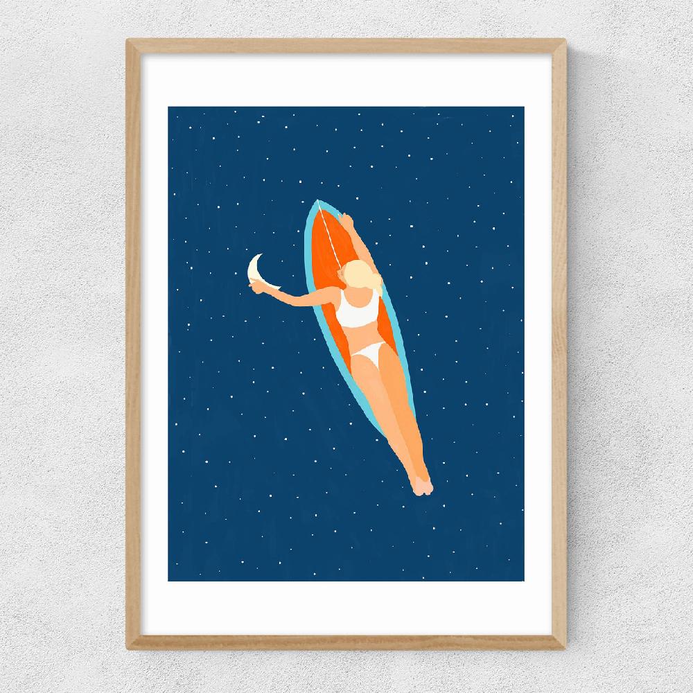East End Prints Moon Surfing