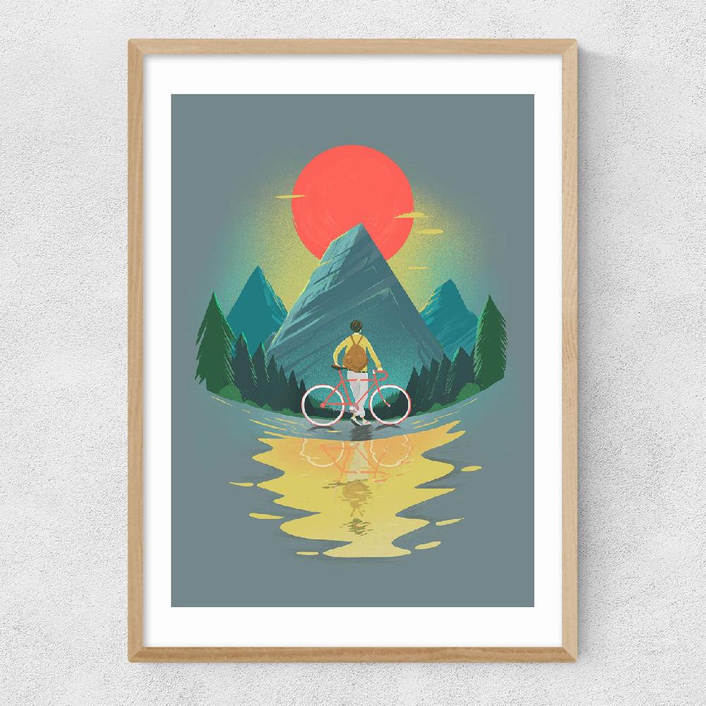 East End Prints Mountain Range Cycling