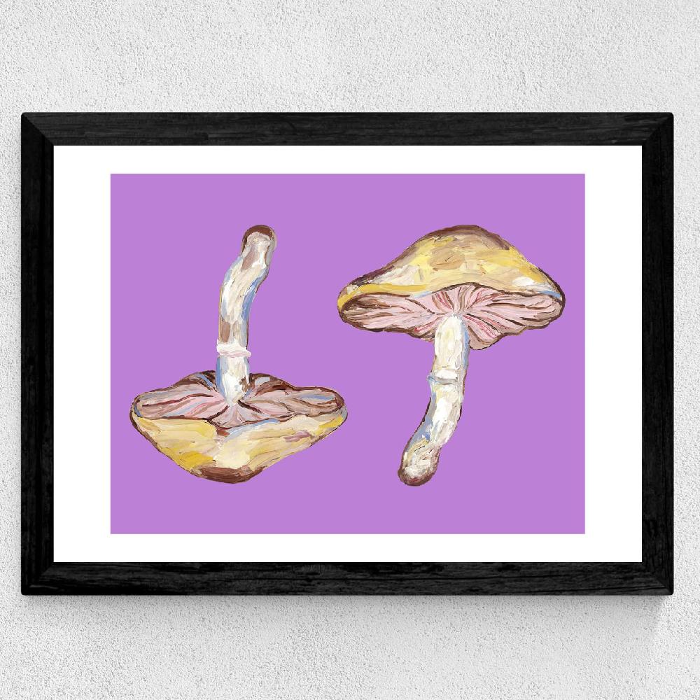 East End Prints Mushrooms On Purple