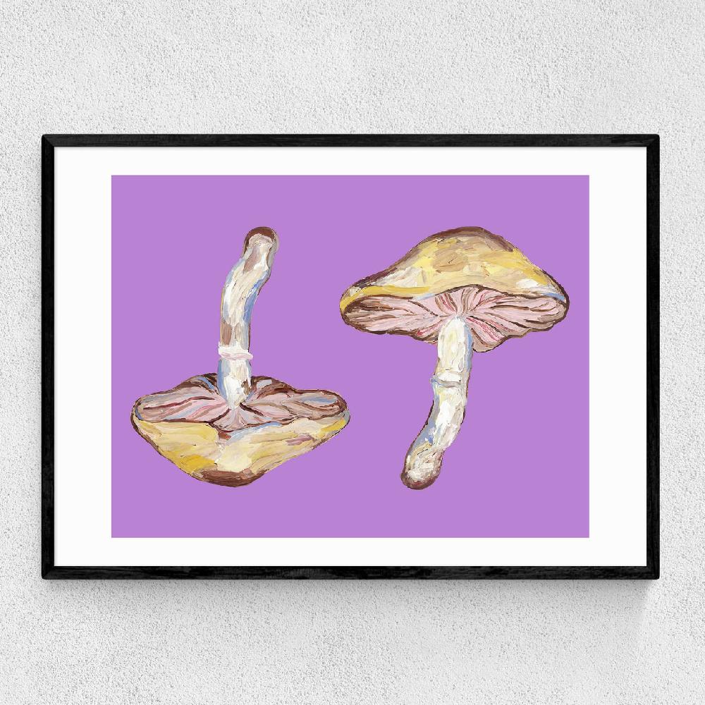 east end prints Mushrooms on Purple