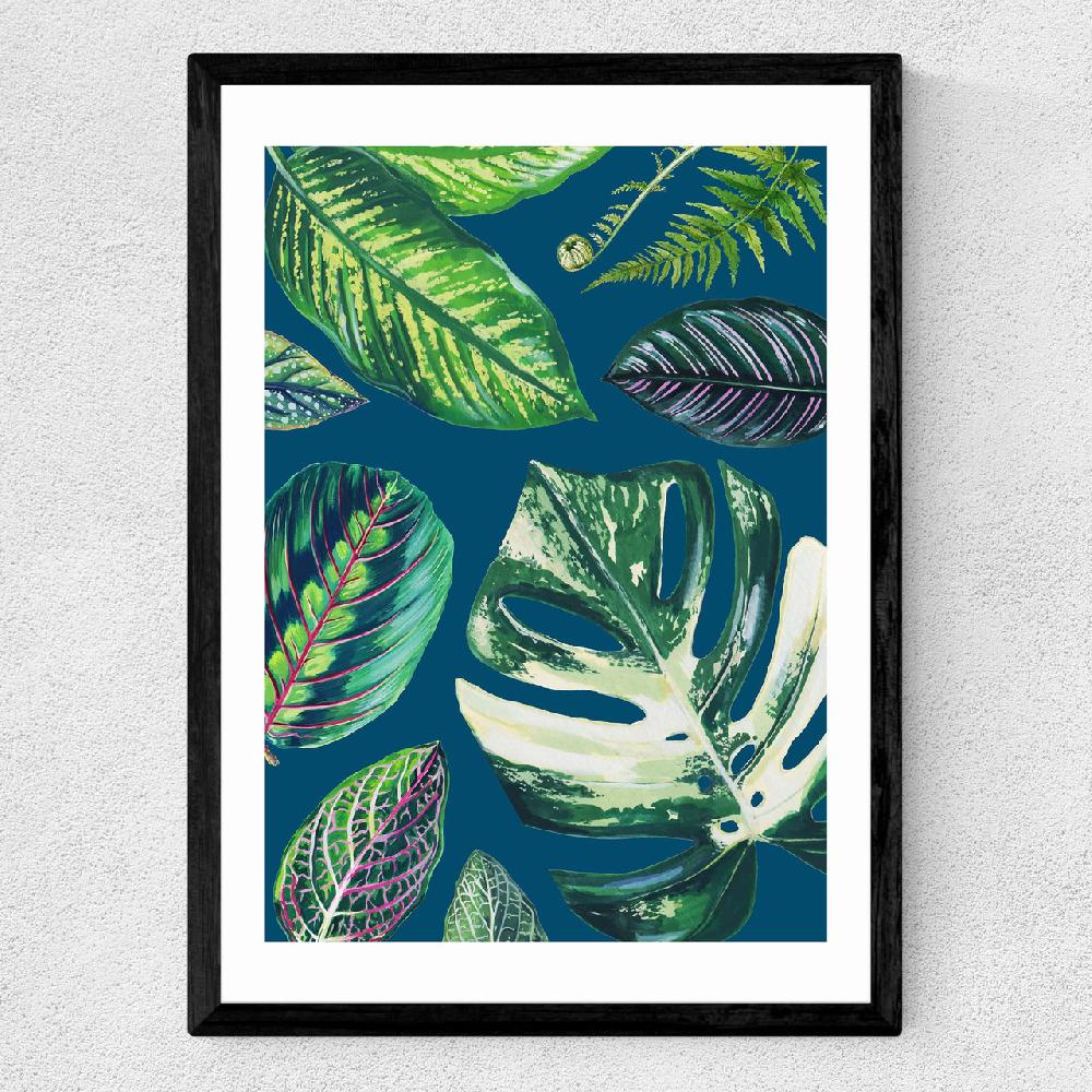 East End Prints Navy Mixed Houseplant