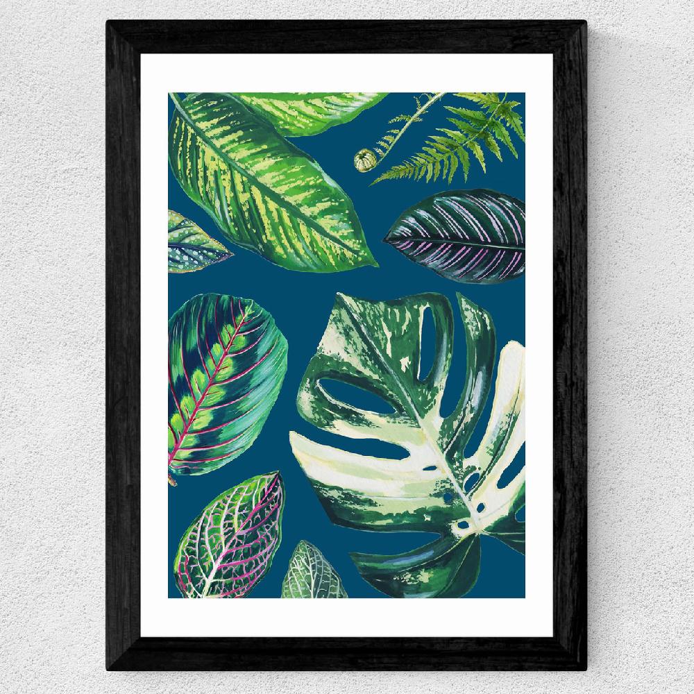 East End Prints Navy Mixed Houseplant
