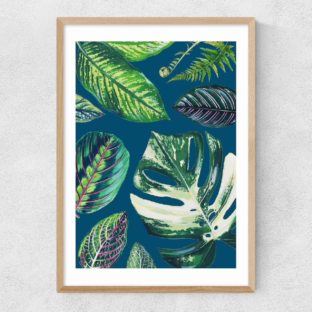 East End Prints Navy Mixed Houseplant