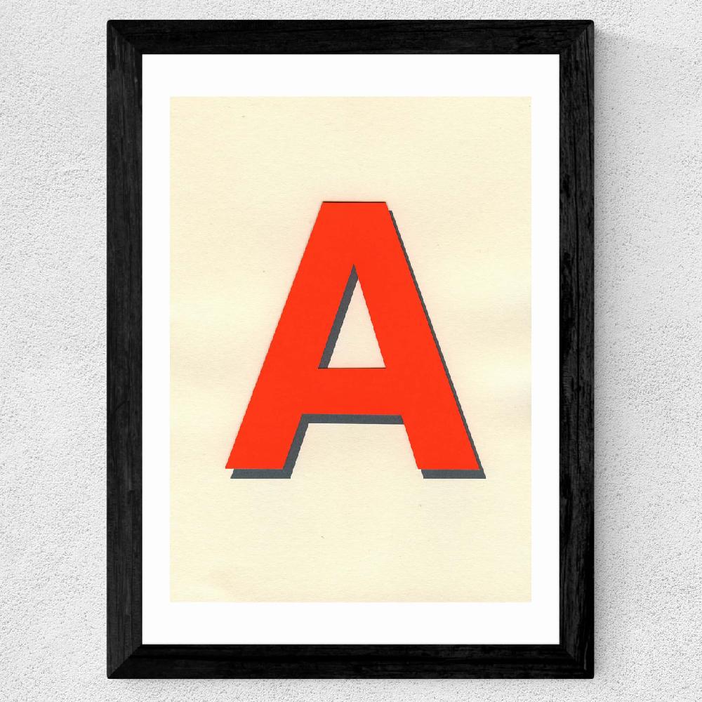 East End Prints Neon Red A